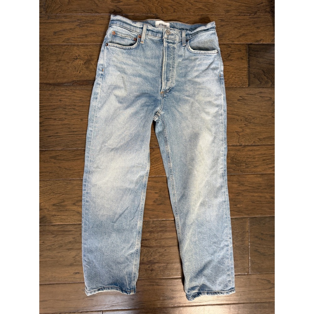 AGOLDE Women's High Rise Straight Leg Light Wash Jeans Size 28